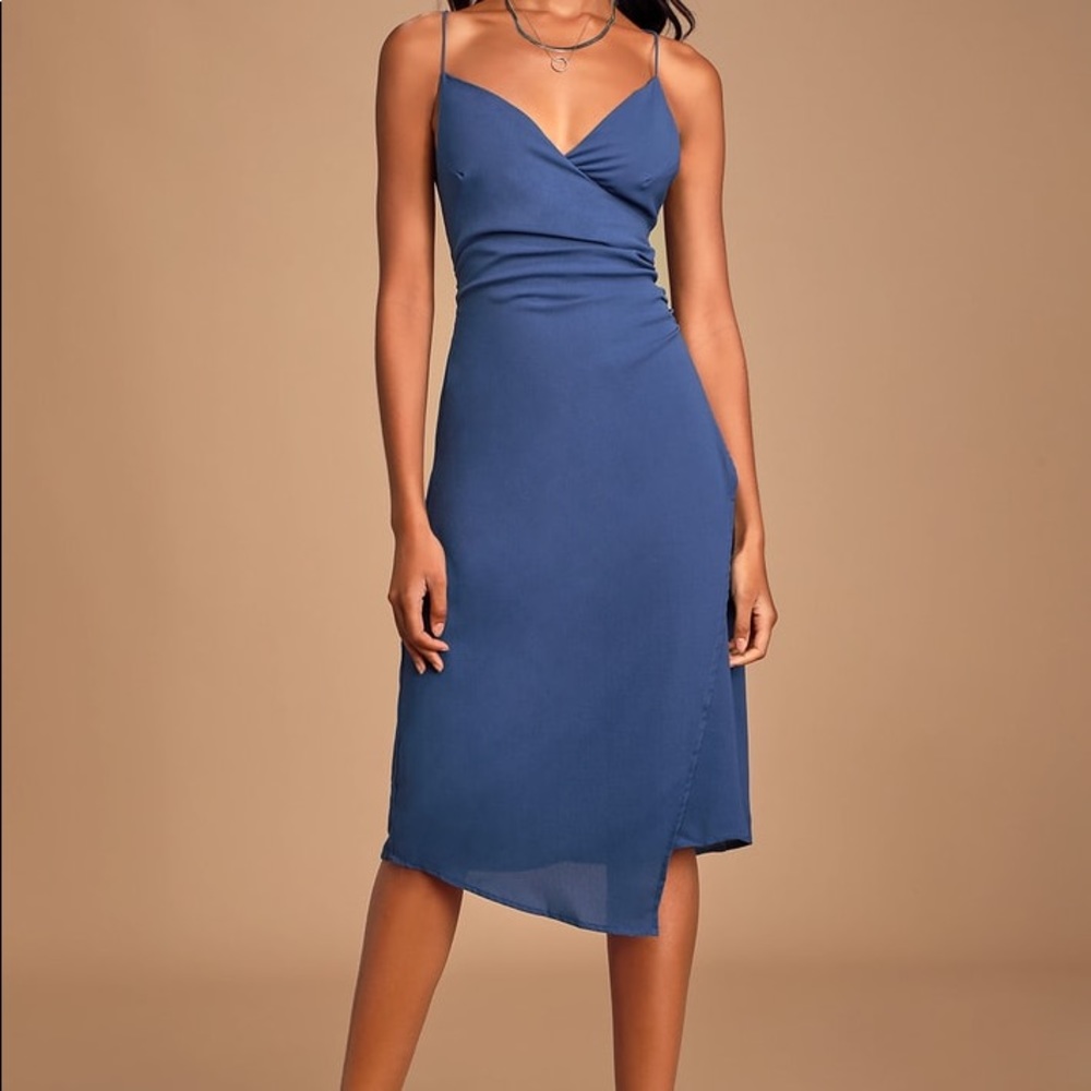 Lulus Blue Backless Midi Dress